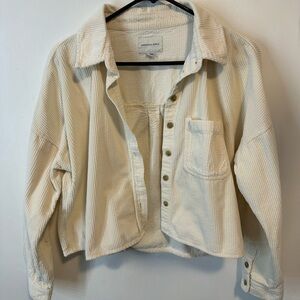 American Eagle Outfitters Cream Textured Shirt